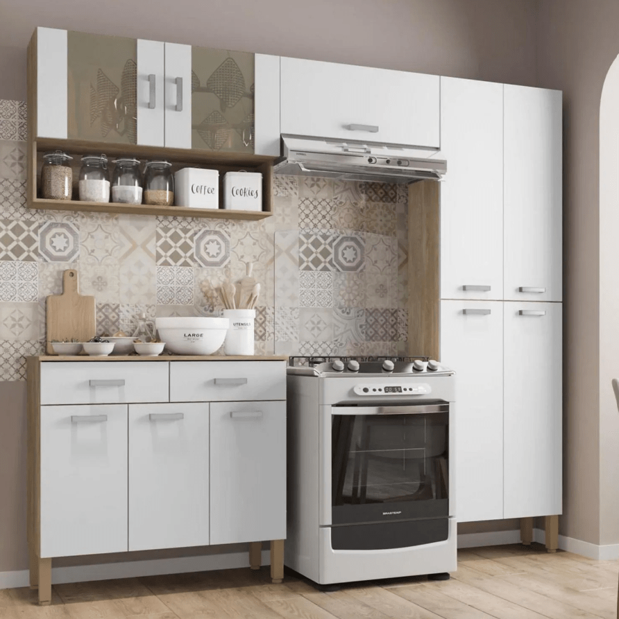 Kit mueble cocina new quartz nogal white PARANA4