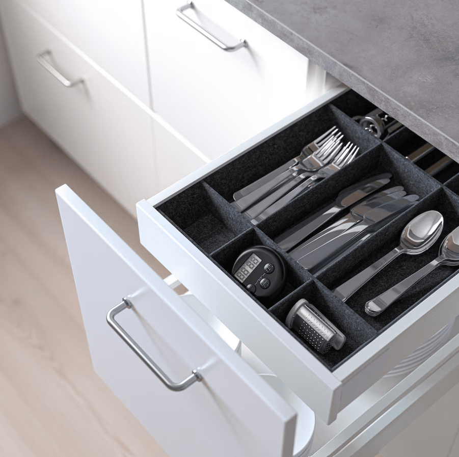 UPPDATERA Organizador regulable para cajón, gris, 40 cm2