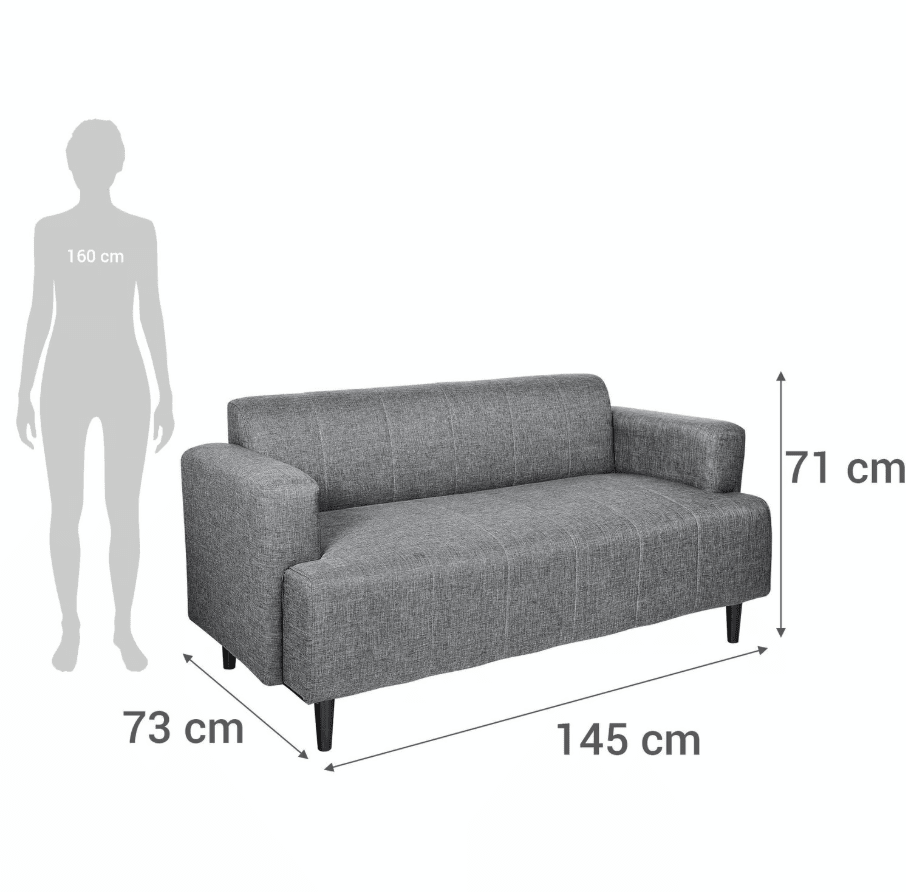 Sofá 2 cuerpos Julieta JUST HOME COLLECTION Gris3