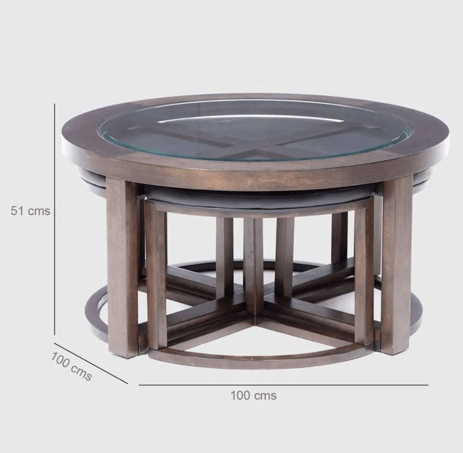 Mesa de Centro Roberta Allen Ricarda con 4 Poufs3