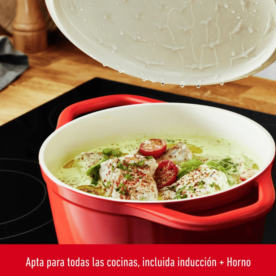 Olla Tefal Cocotte Air 24 cm roja5