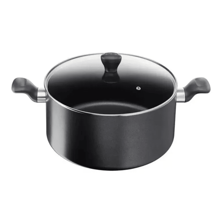 Olla Antiadherente 30cm Con Tapa Negro Super Cook G6 Tefal, caja con desgastes.1