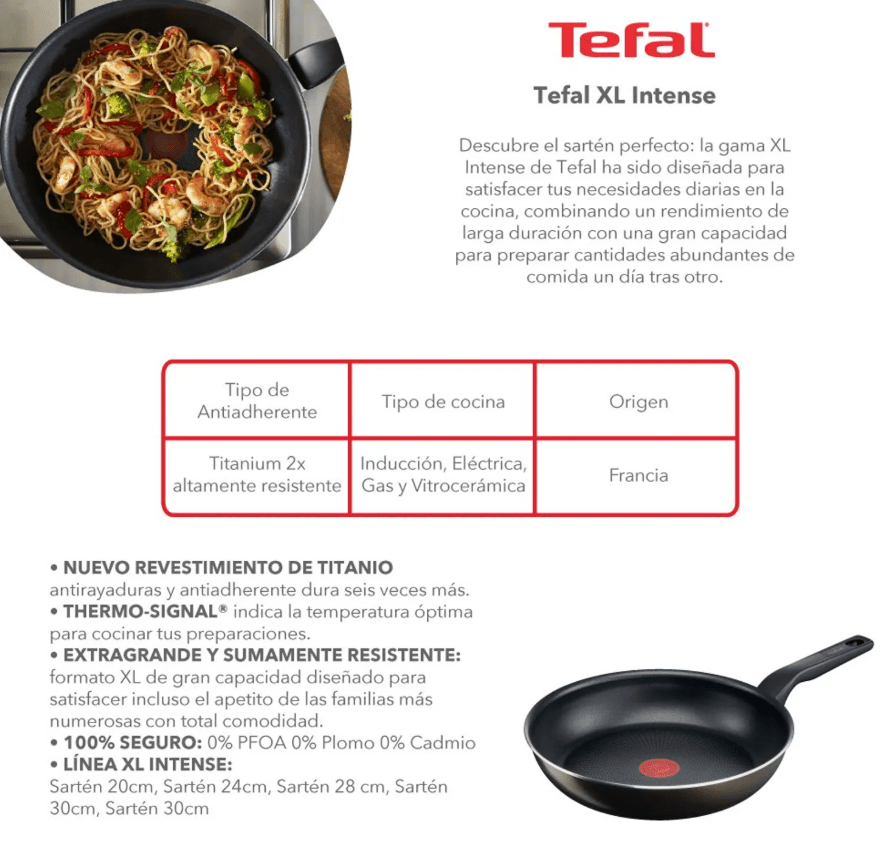 Sarten Tefal 26 cm XL Intense3