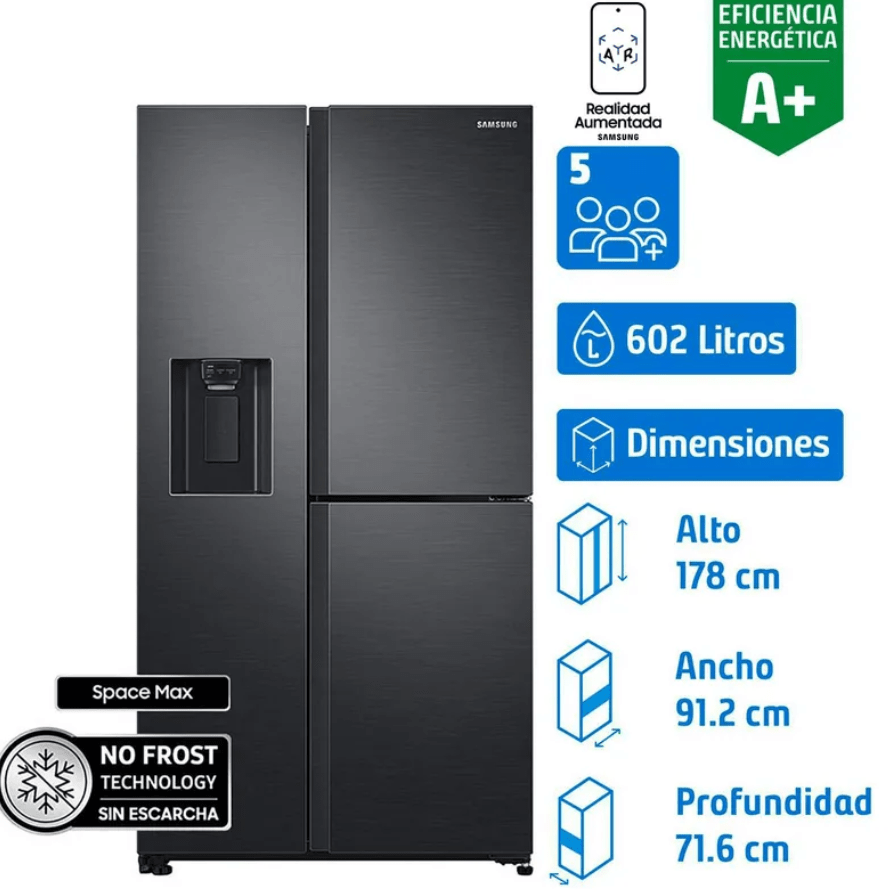 Refrigerador Side by Side No Frost 602 Litros SAMSUNG negro3