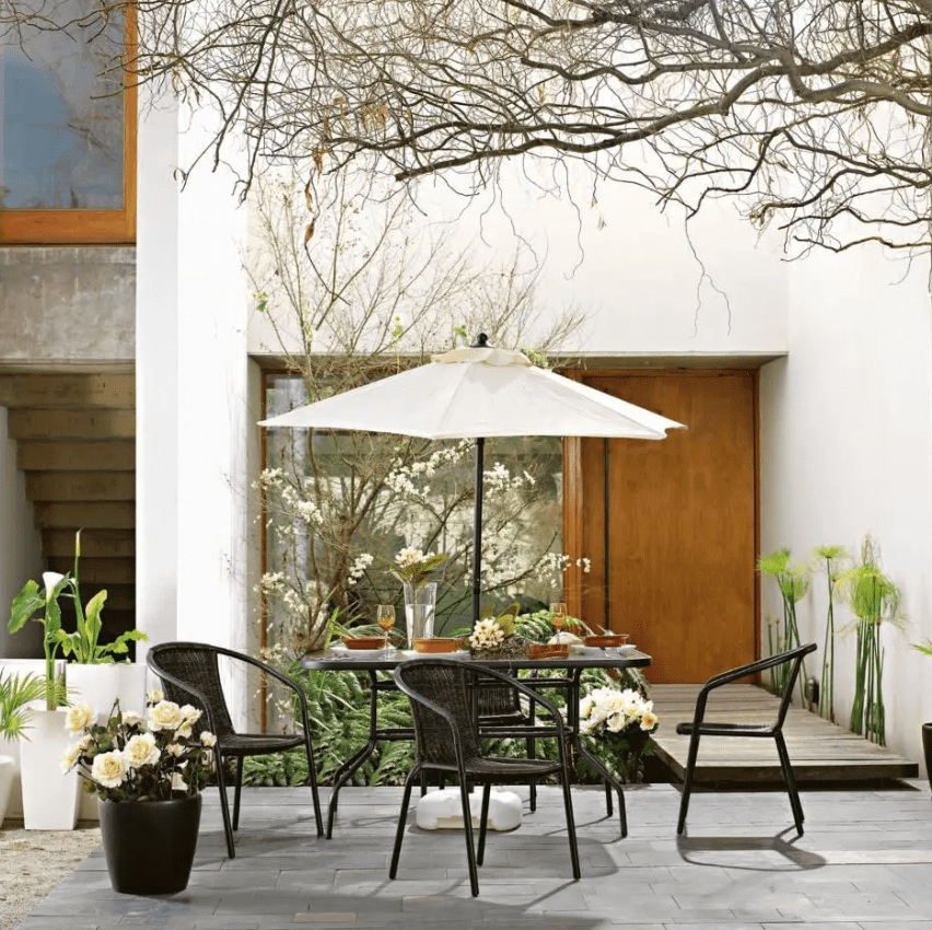 Silla De Jardin De Metal Y Ratan Pvc Marron Just Home Collection3