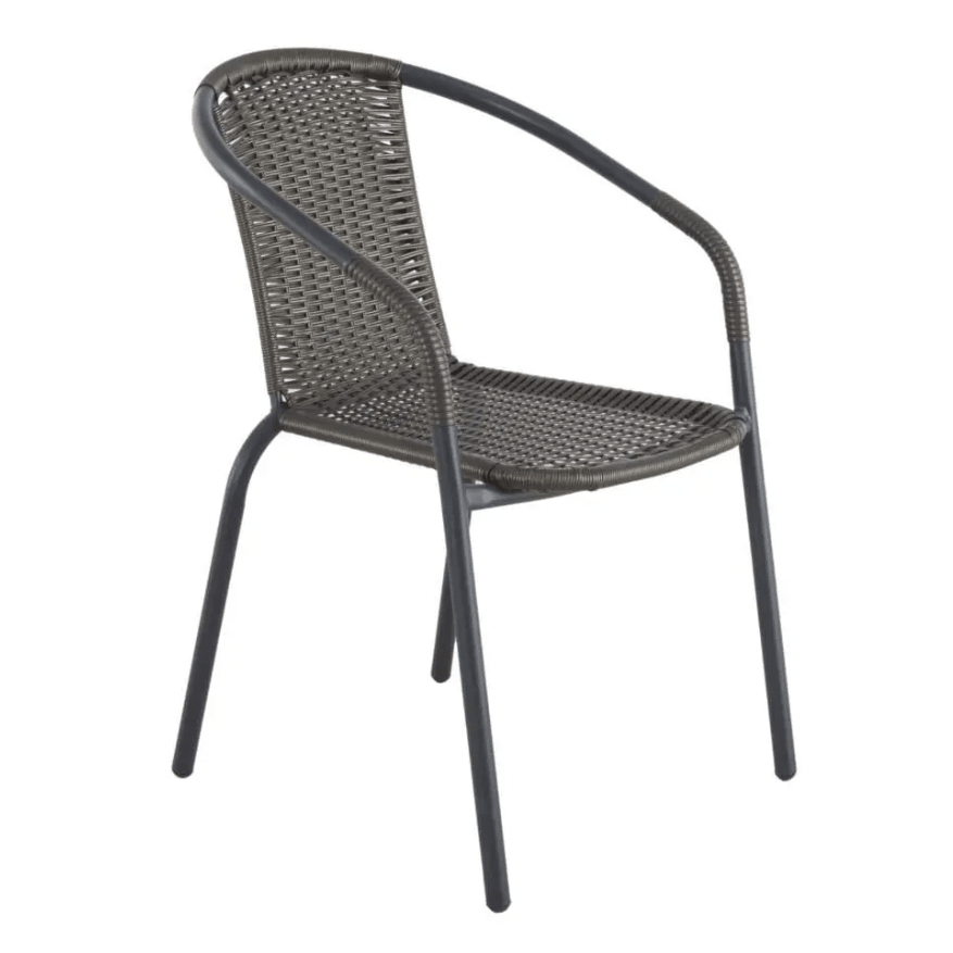 Silla De Jardin De Metal Y Ratan Pvc Marron Just Home Collection2