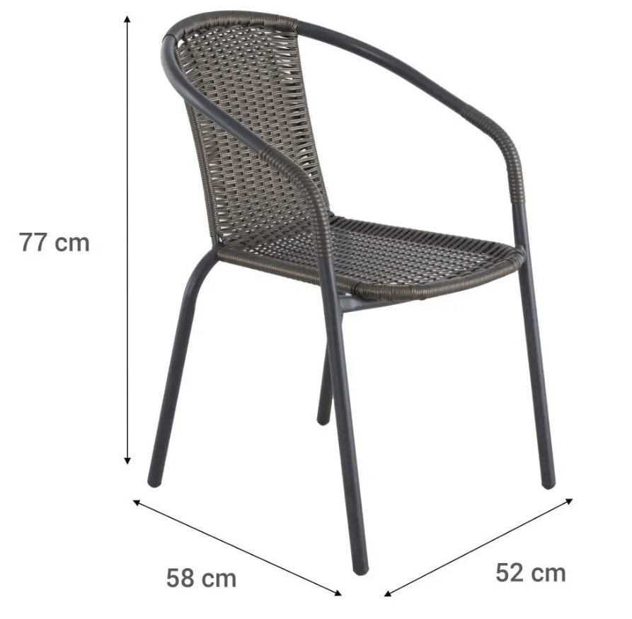 Silla De Jardin De Metal Y Ratan Pvc Marron Just Home Collection4