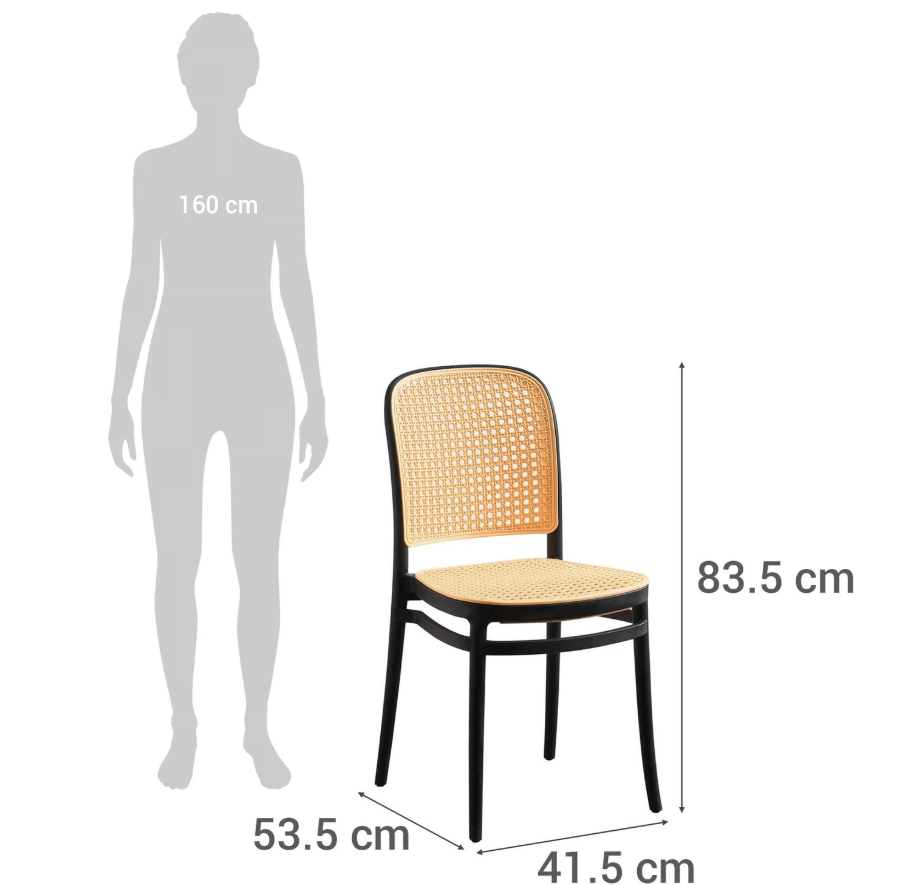 SILLA PLASTICA TERRAZA BEIGE/NEGRA JUST HOME COLLECTION4