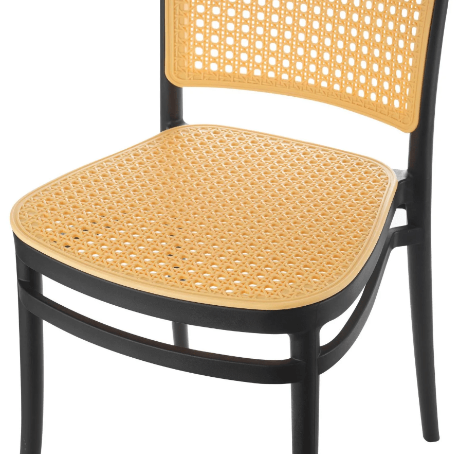 SILLA PLASTICA TERRAZA BEIGE/NEGRA JUST HOME COLLECTION2