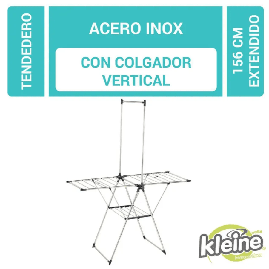 Tendedero de ropa con colgador vertical KLEINE WOLKE 156x70x200cm2