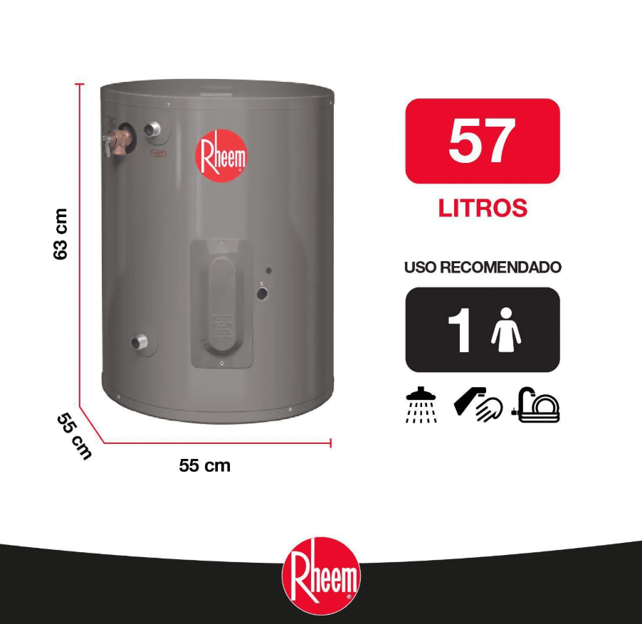 Termo eléctrico de piso 57 litros Rheem2