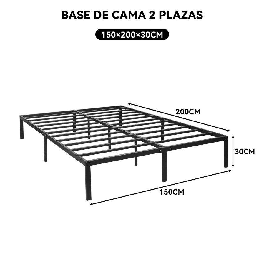 Base de Cama 2 Plazas Metálica Element Design3