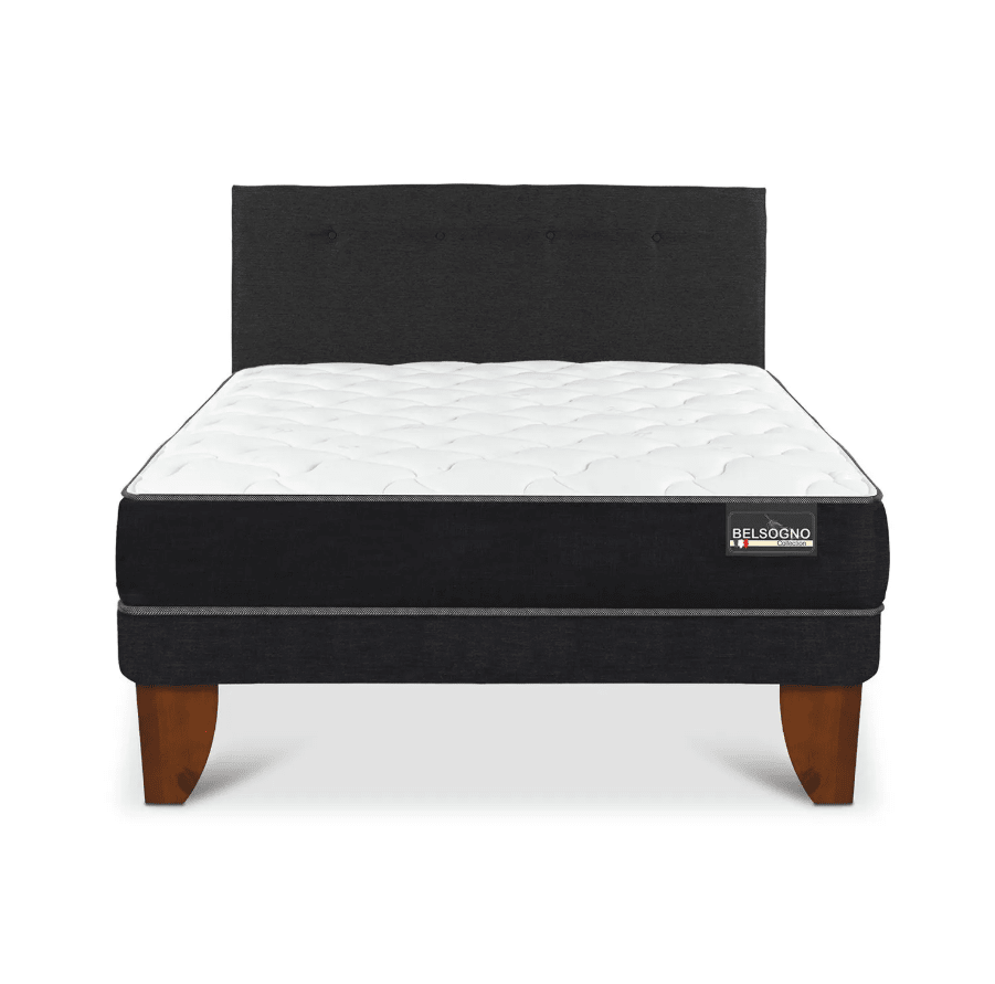 Cama Europea Belsogno Plus Black 2 Plazas Respaldoblack3