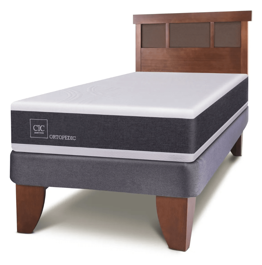 Cama Europea 1.5 Plazas Cic Ortopedic + Respaldo Dublin1