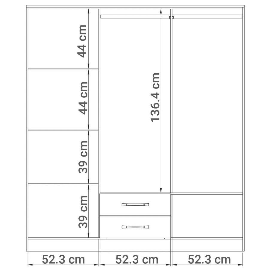 Clóset Pequim 6 Puertas 2 Cajónes 161.7x182.5x47 cm Blanco Vekka4
