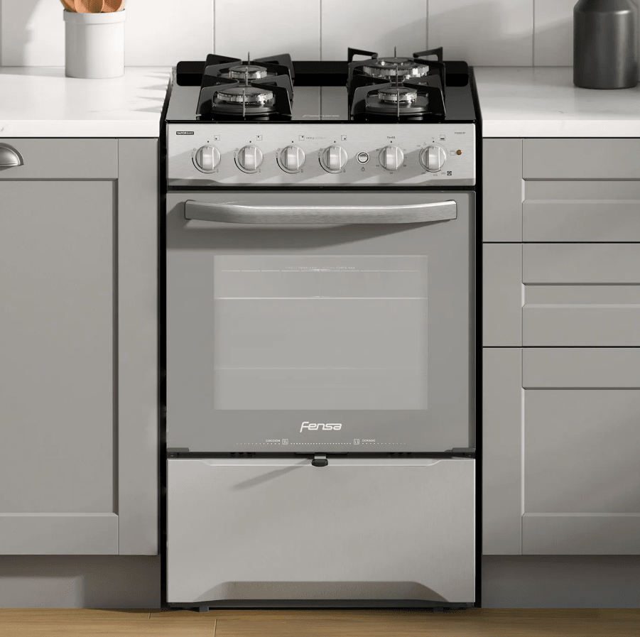 Cocina a Gas 4 Platos Espejado F 3000 RT Fensa, sin caja original4
