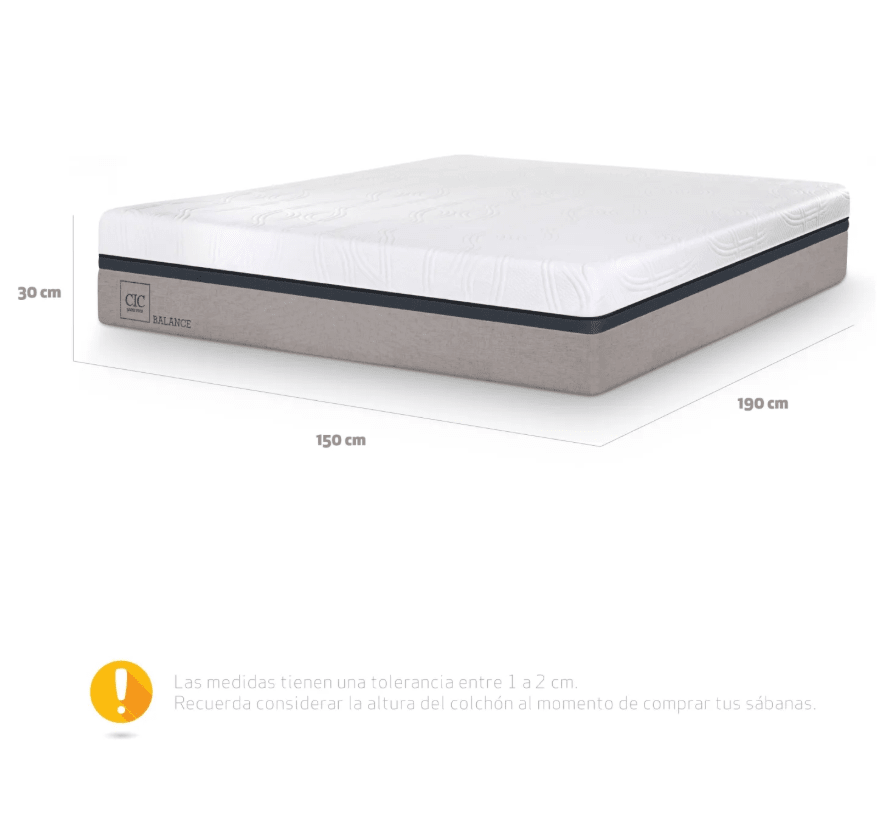 Colchón Balance 2 plazas x 1.90mt Cic3