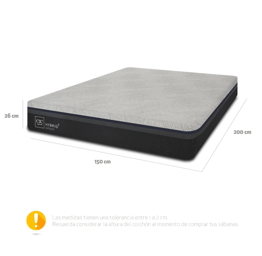 Colchón Hybrid Plus 1.5 plazas x 2.00mt Cic3