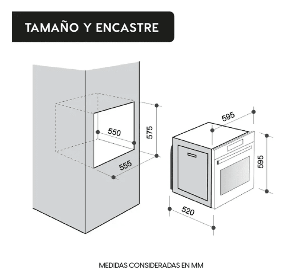 Horno Empotrable Eléctrico Fdv Design 52 Litros Negro3