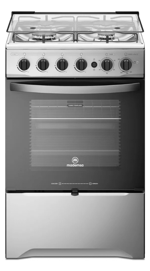 COCINA A GAS 4P M785T ACERO INOXIDABLE MADEMSA1