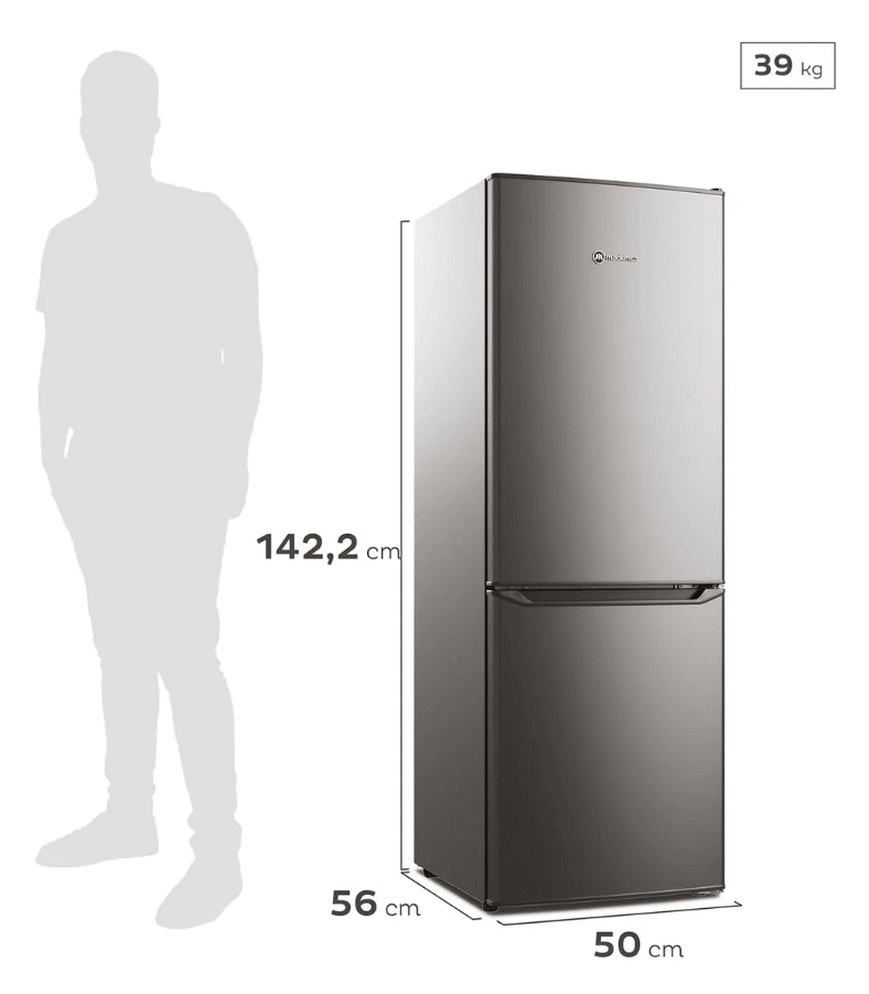 Refrigerador Mademsa Med165 2 Puertas Inox 166l3