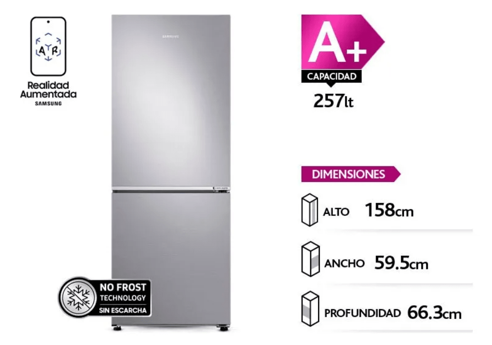 Refrigerador Samsung Bottom Freezer 257 L Rb27n4020s8/zs3