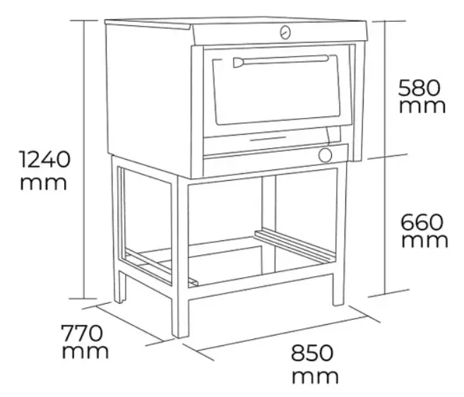 Horno Industrial Maigas 1 Camaras 6ea105r 58x65 Cms4