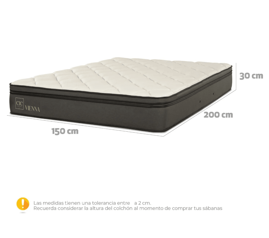 COLCHON VIENNA 2 PLAZAS X 2.00MT CIC3