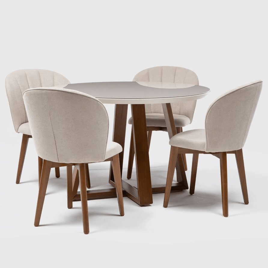Comedor Bennet 1.15 Red Ow + 4 Sillas Alba Nat Decocasa1