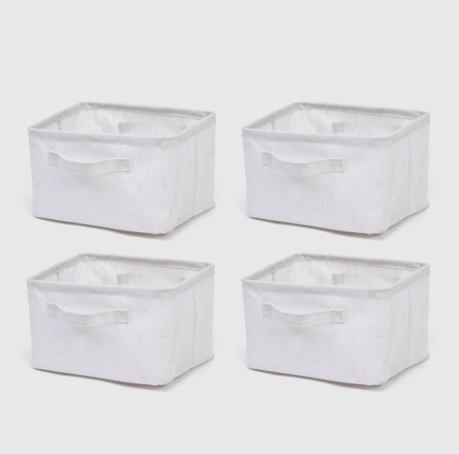 Set 4 Canastos Canvas Cream S Mica1