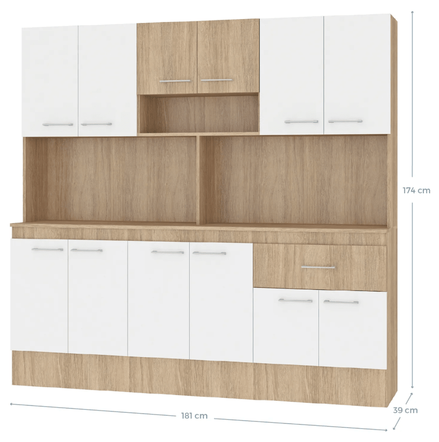 Combo De Cocina Vekka Buck 180 12 Puertas Blanco4