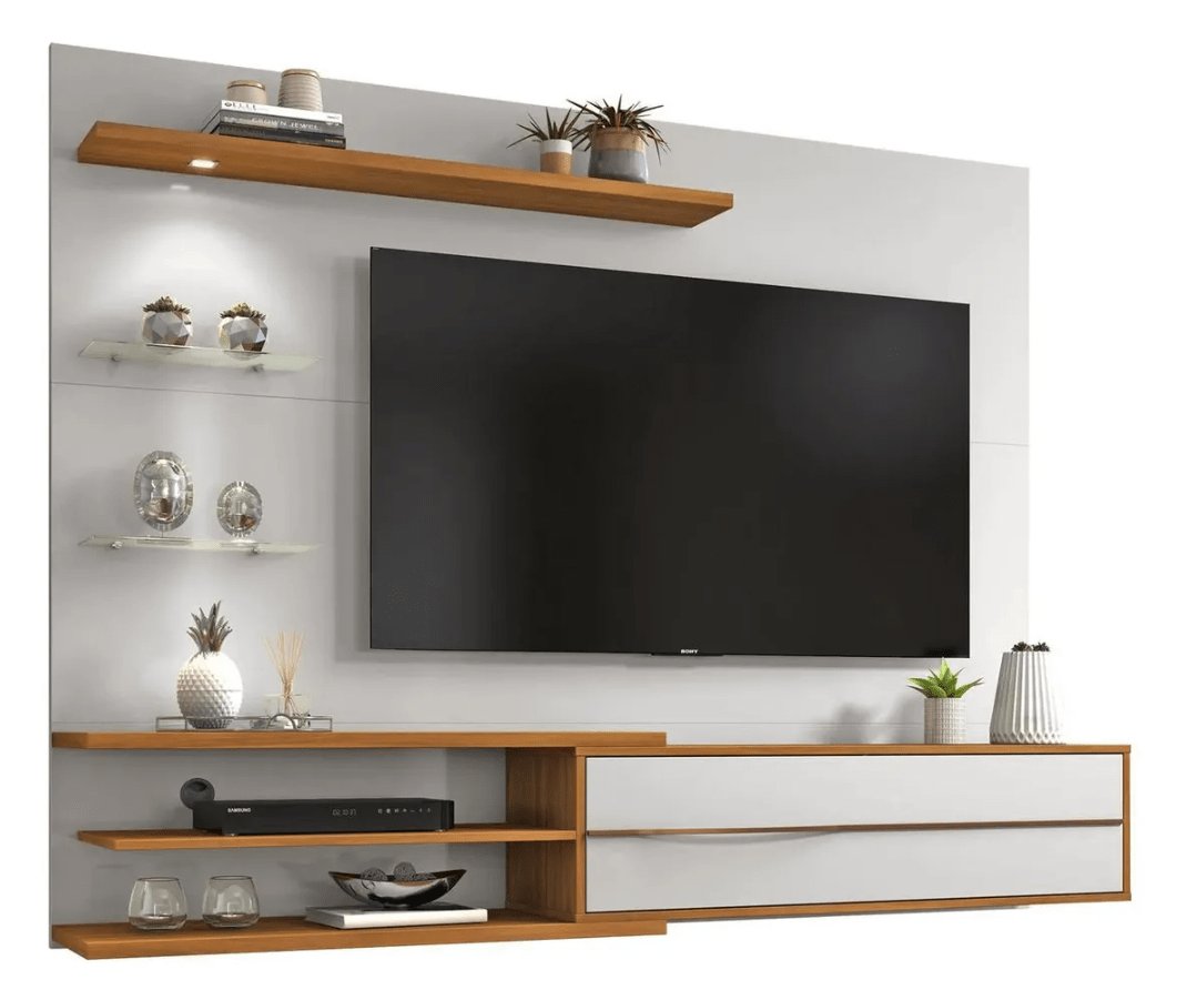 Panel Tv 60 Mdp Blanco 151x180x36 Cm HOME MOBILI1