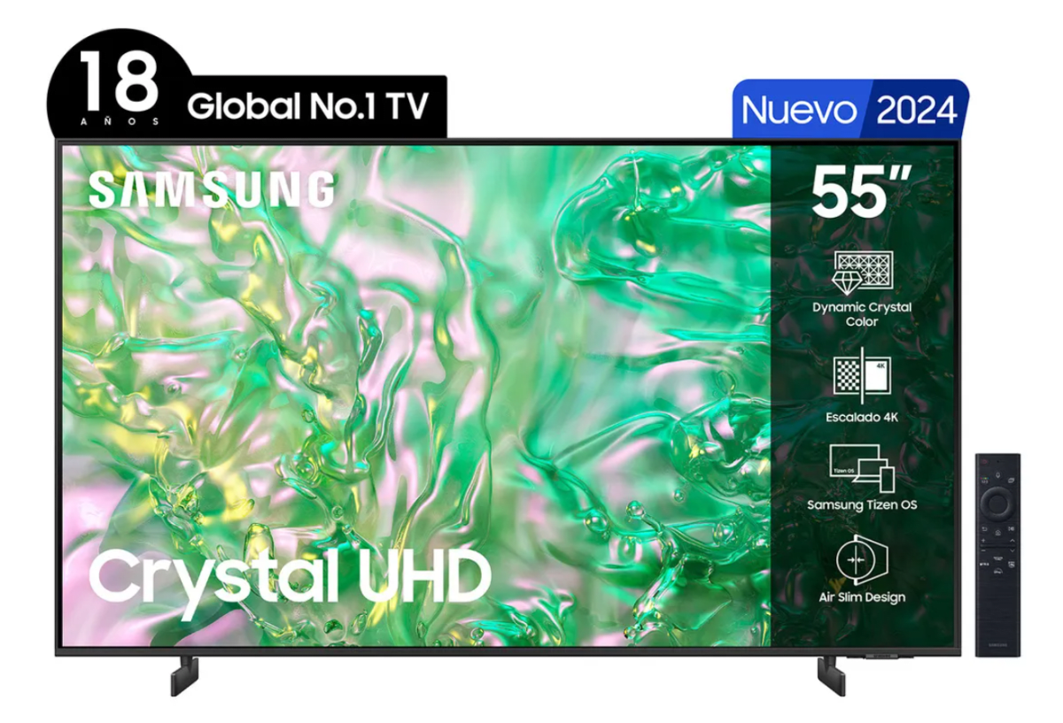 Televisor Led Samsung 55 Du8000 4k Crystal Uhd Smart Tv 20241