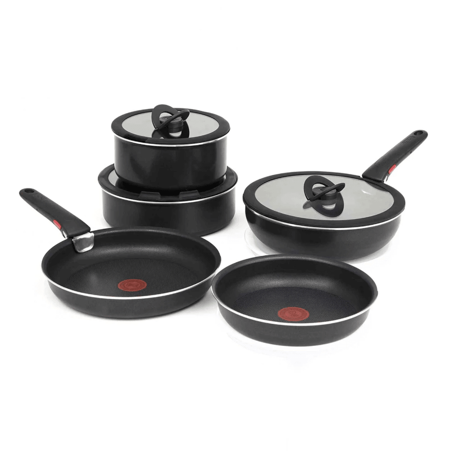 Batería De Cocina 12 Piezas Ingenio + 2 Mangos Tefal Negro2