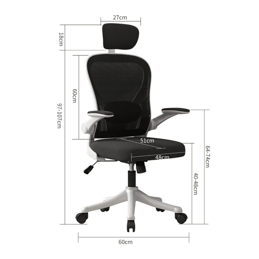 Silla Amia Ergonómica De Oficina Soporte Lumbar Ajustable Blanco2
