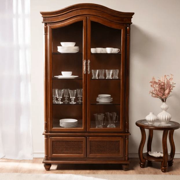 Vitrina Clásica Roberta Allen Eminence Madera y Vidrio Marrón2
