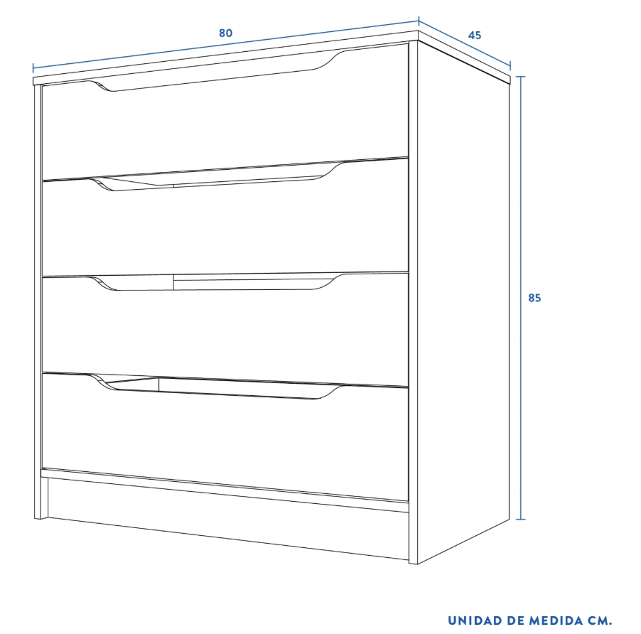 COMODA 4 CAJONES ESPRESSO CIC2
