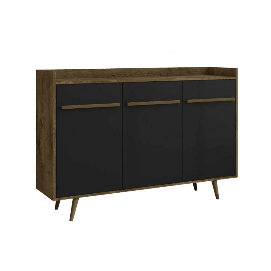 Aparador buffet bar rústico negro 97x135x37 cm HOGA1