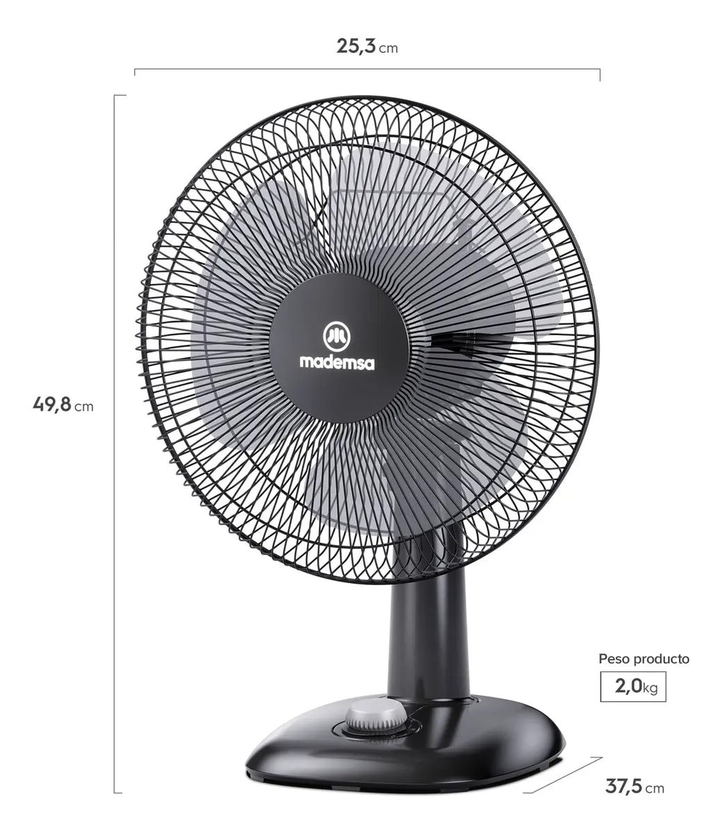 Ventilador Mademsa Sobremesa 40w 3 Velocidades 16 Pulgadas1
