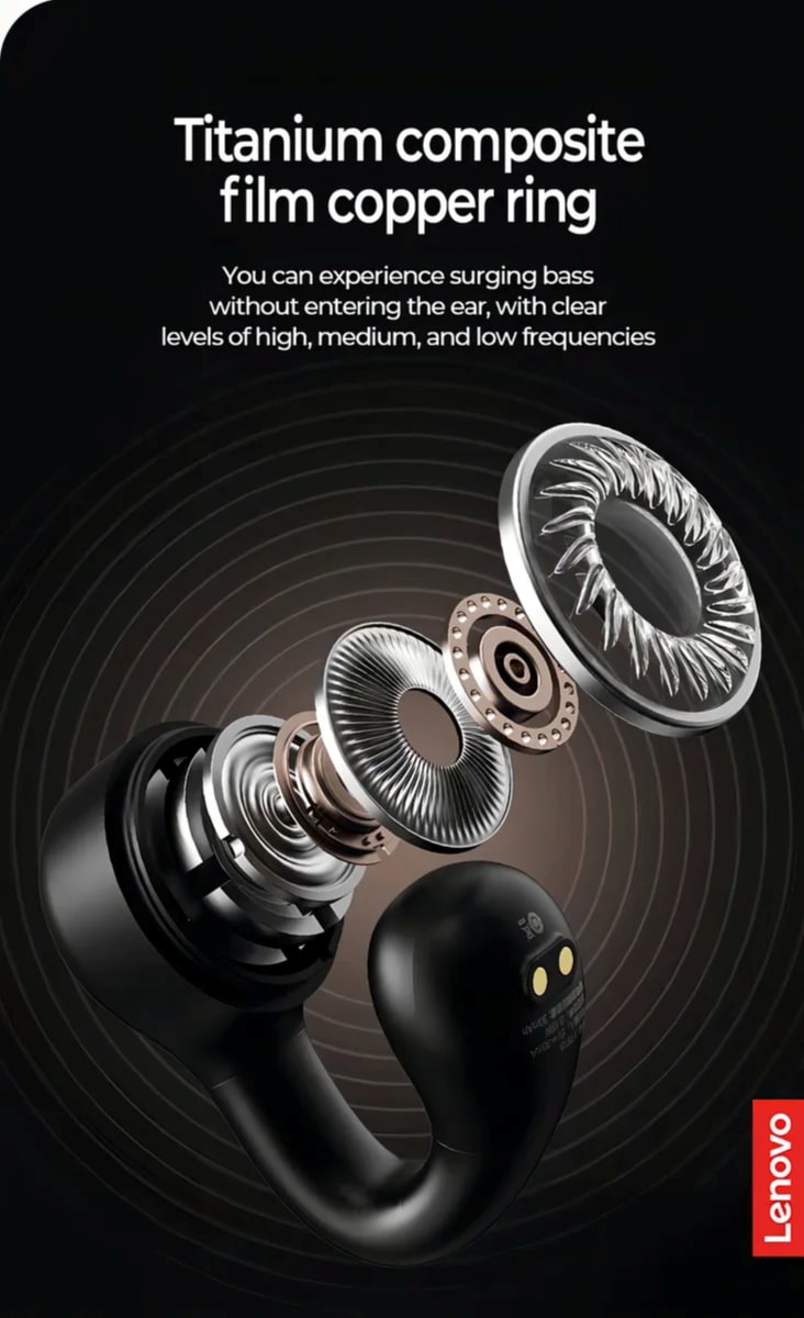 Audífonos In-ear Bluetooth Lenovo Thinkplus Xt61b Sport Color Negro7