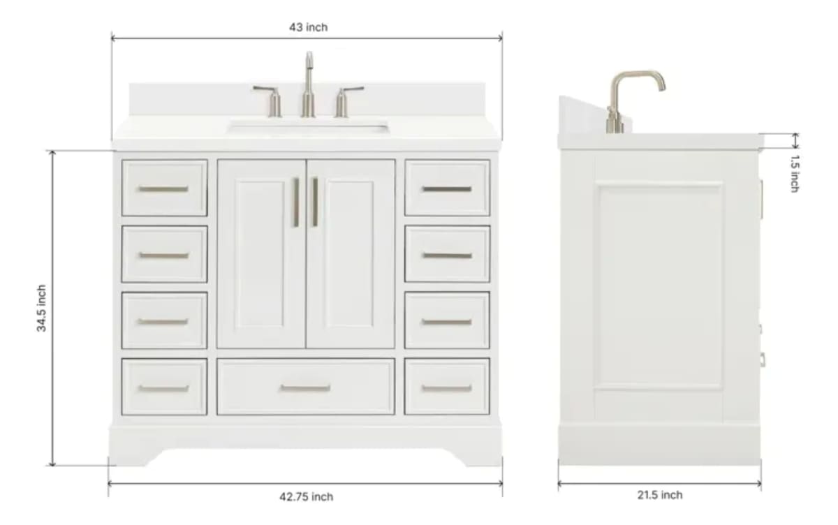 Vanitorio Winston Cub Mármol De Carrara 109 Cm Alva5