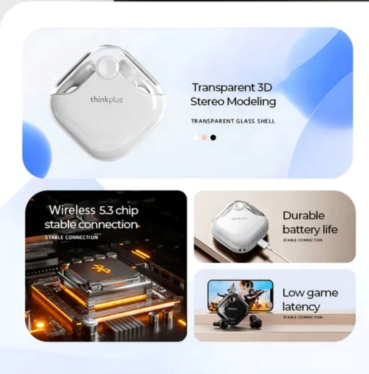 Audífonos In-ear Bluetooth Lenovo Thinkplus Xt61b Sport Color Negro6