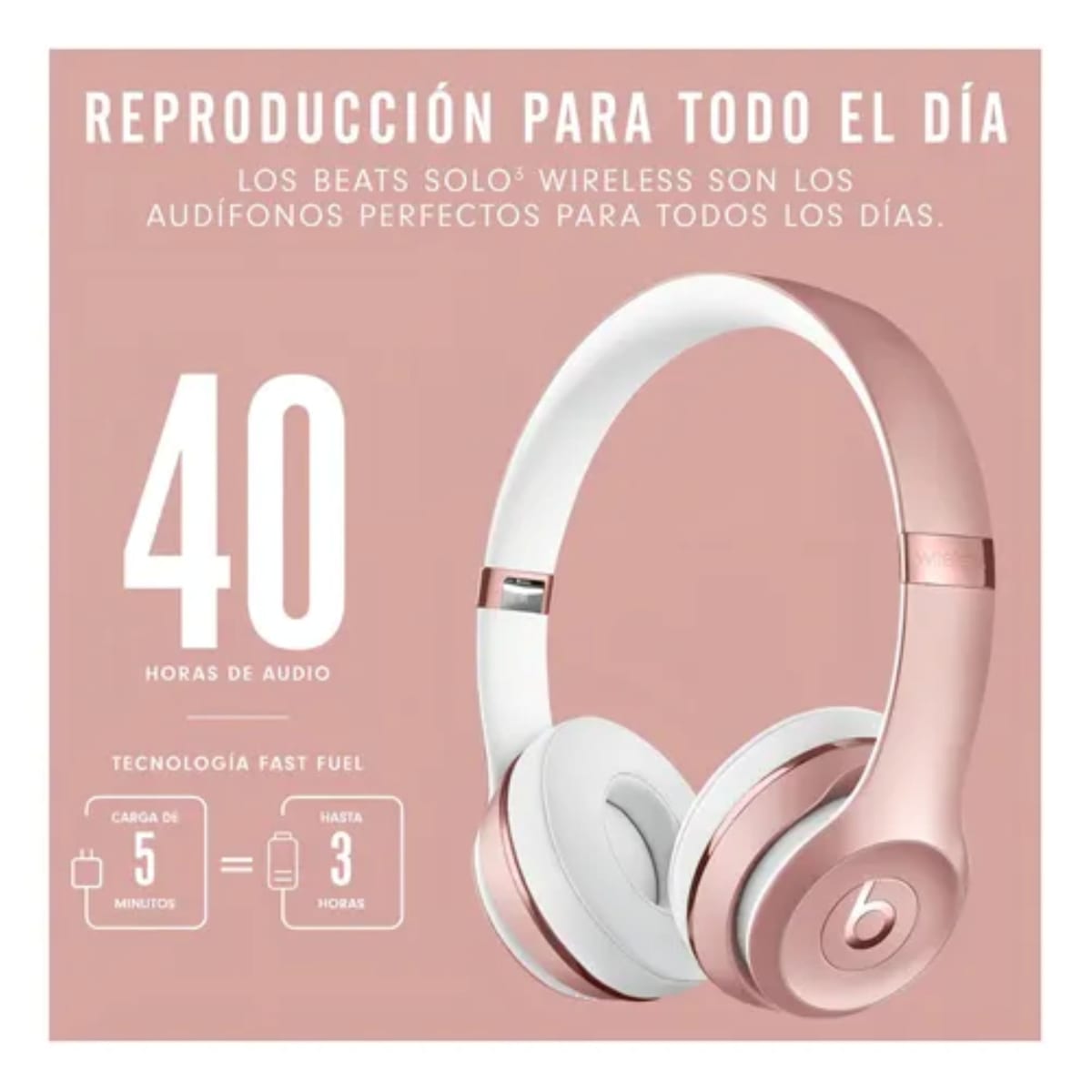 Audífonos Beats Solo³ Wireless - Rose gold3