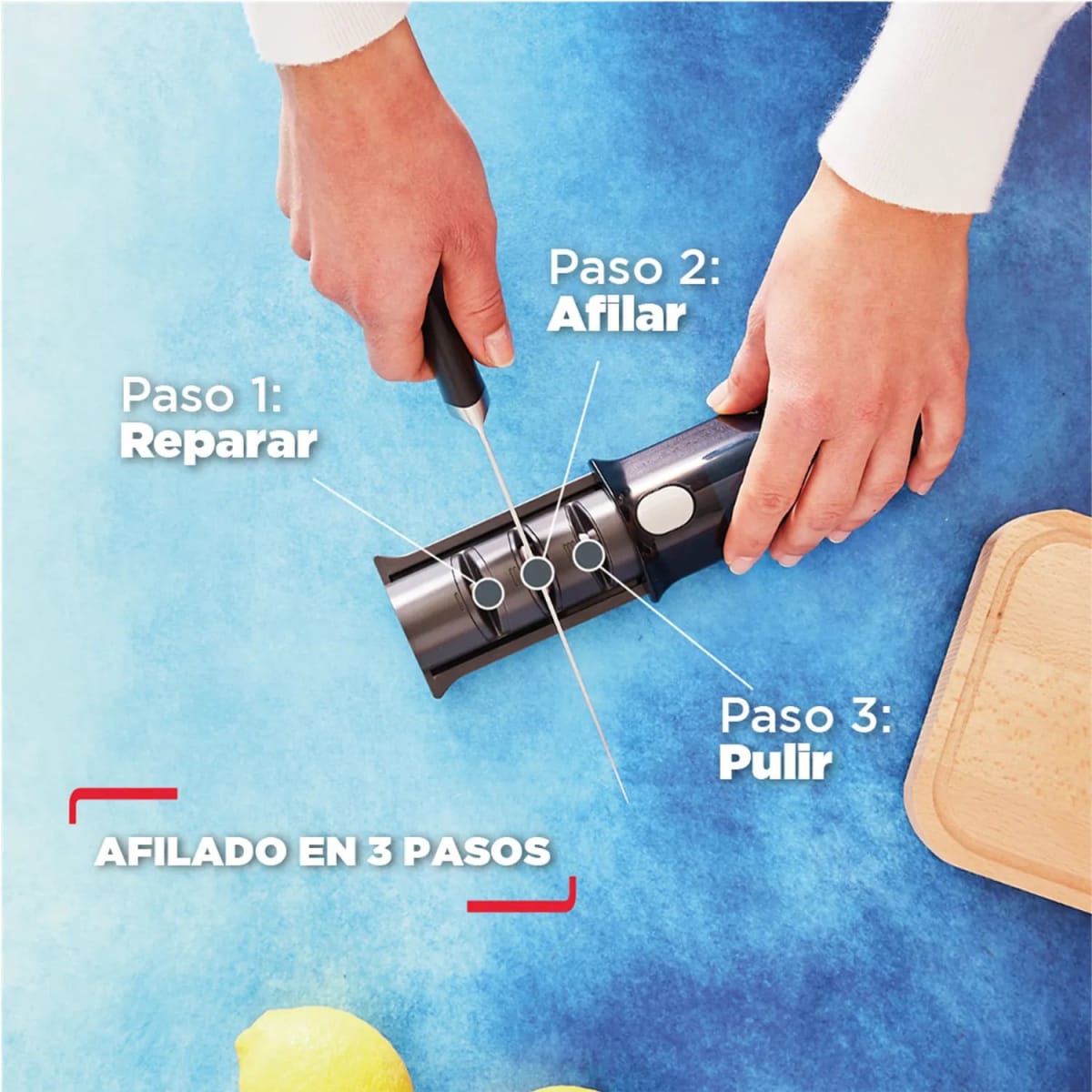 Afilador  Tefal 12,5X5,9 cm Ice Force, caja con desgastes.2