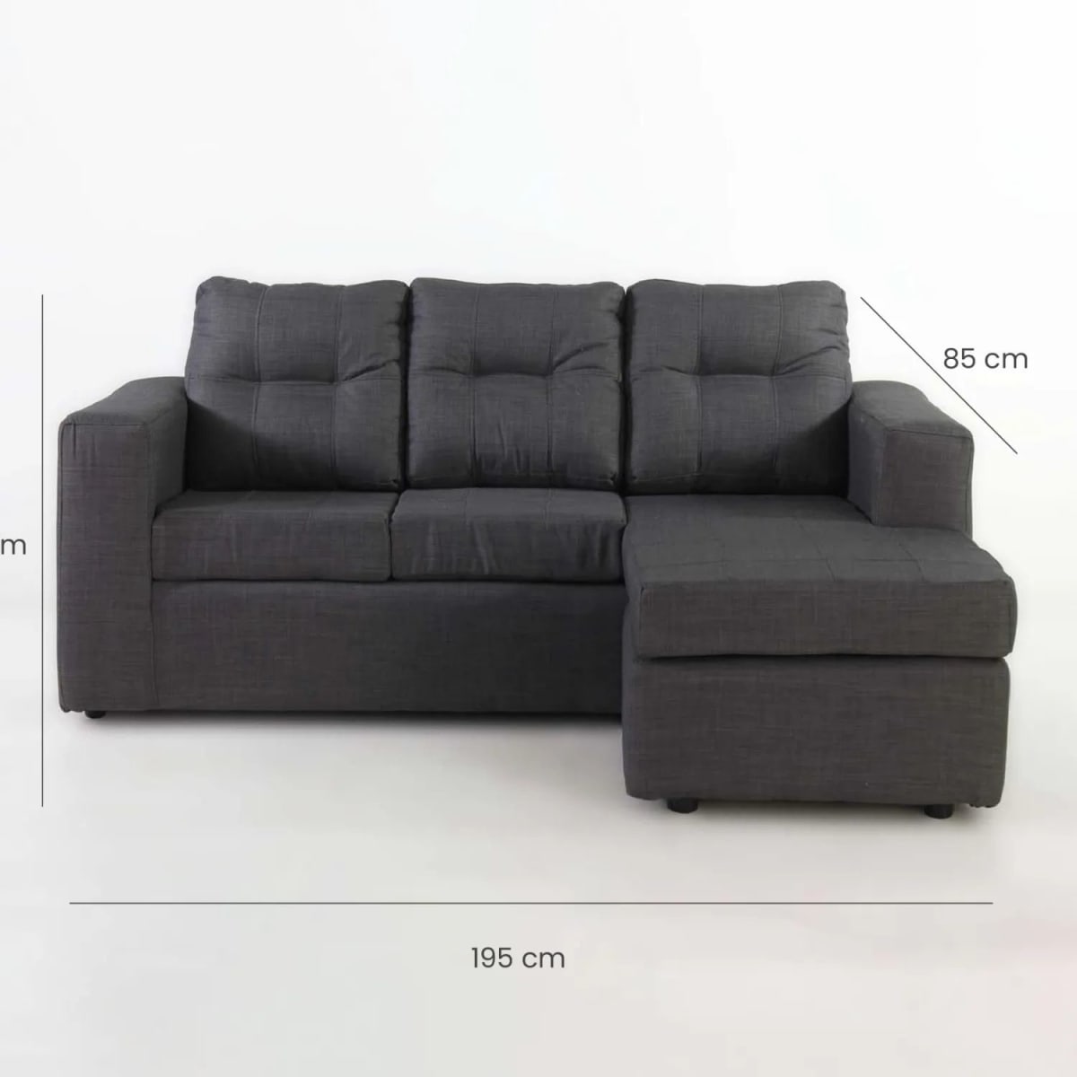 Sofá Modular Rodas 3 Cuerpos - Grafito2