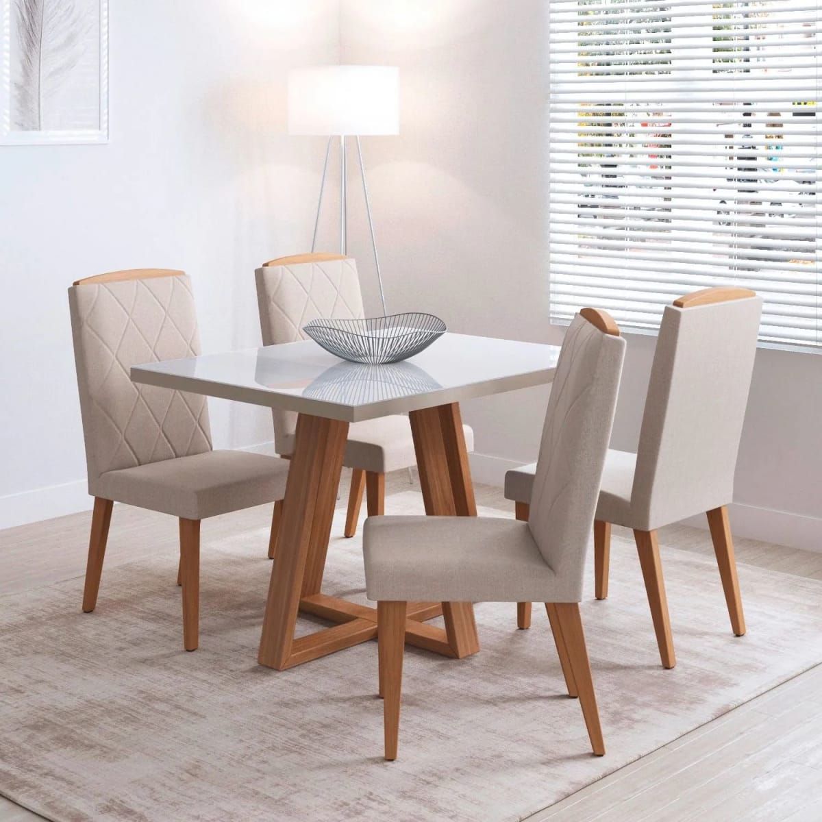 Juego De Comedor  Decocasa Mara 120 4 Sillas Daisy1