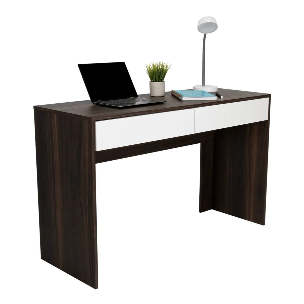 Escritorio Recto TuHome 1 Cajon Acre Café Y Blanco2