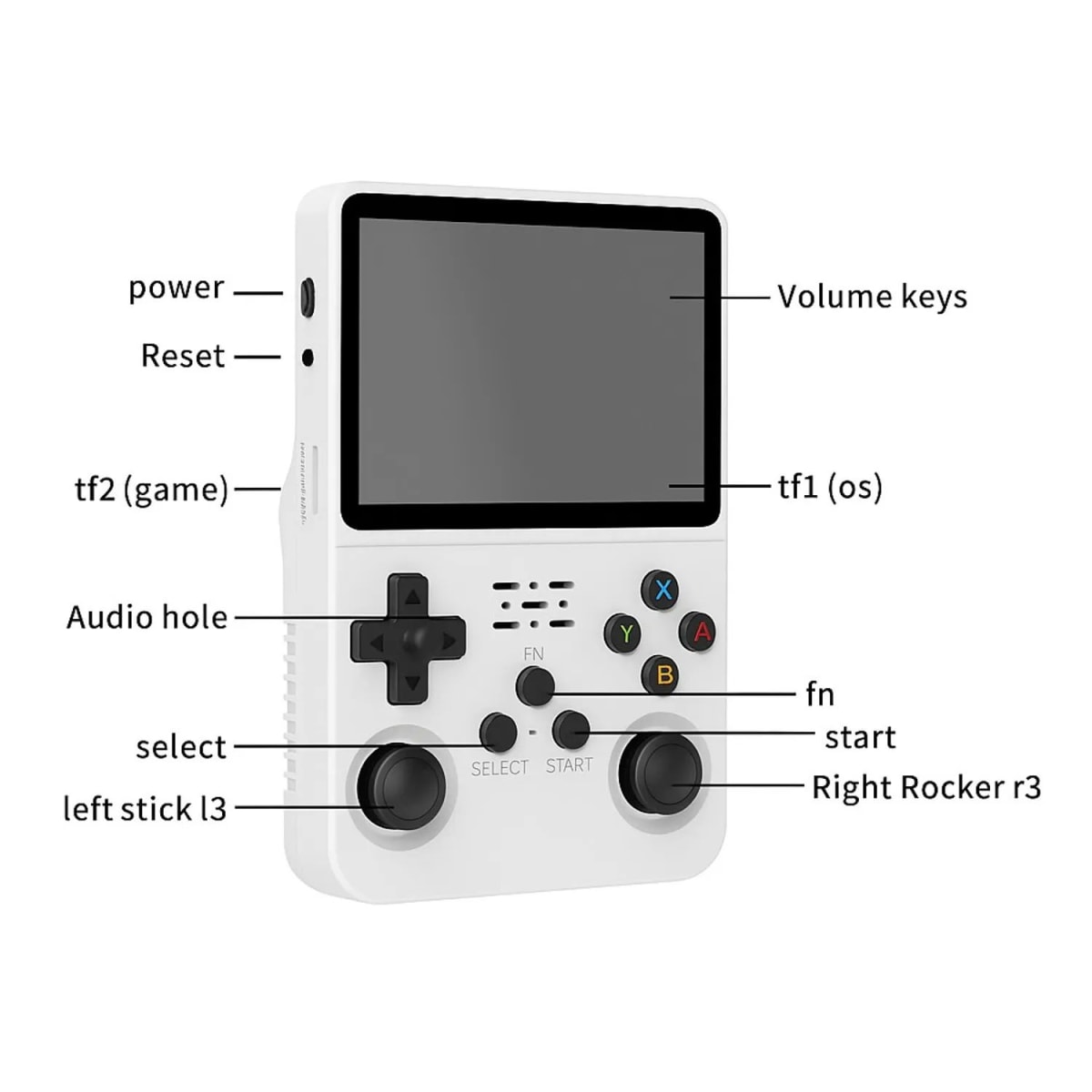 Consola Portátil R36s Retro 64 Gb Blanco3