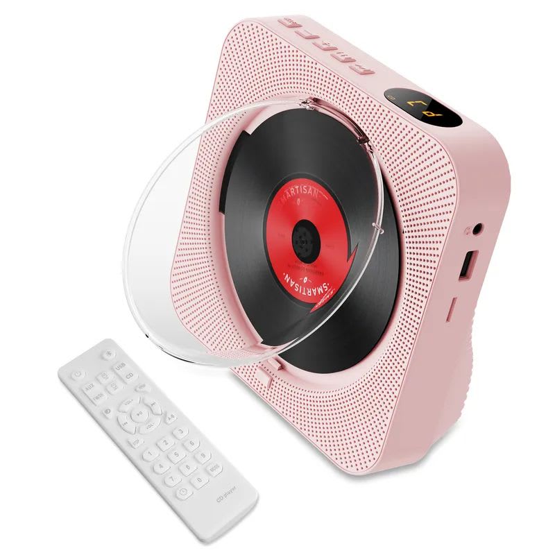 Reproductor de CD Bluetooth Pantalla LED Rosa1