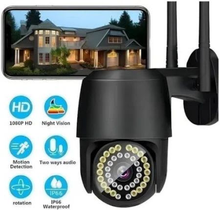 Cámara De Seguridad Wifi vigilancia 1080P Negro1